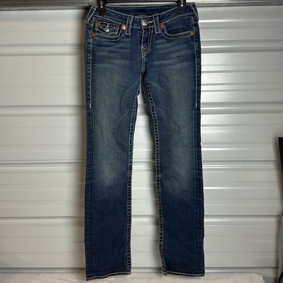 True Religion Women’s Blue Boot Cut Jeans with Signature Stitching 28 - Picture 7 of 7